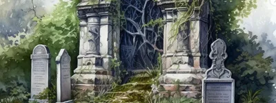 Imagen de la entrada a una cripta